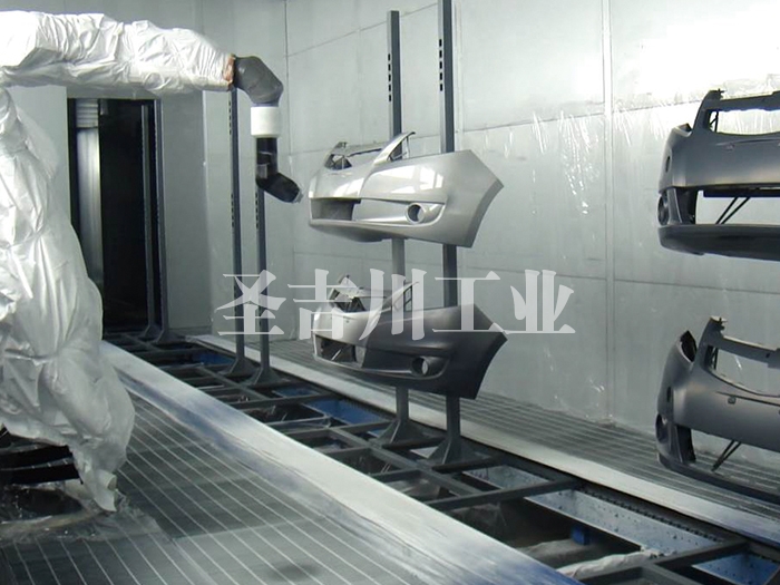 吴江滑撬输送单侧挂保险杠机器人喷涂线