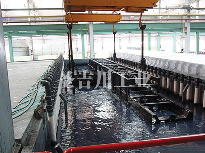 Frame electrophoretic coating line