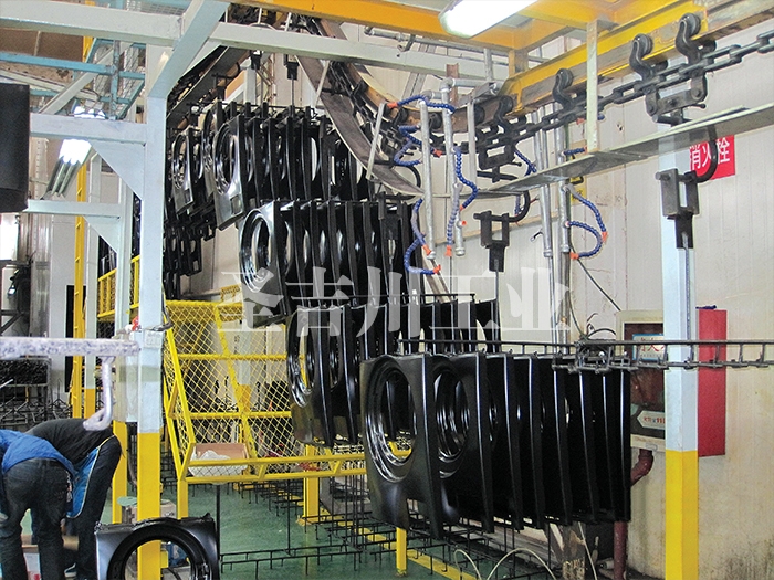 Washing machine panel electrophoresis coating line