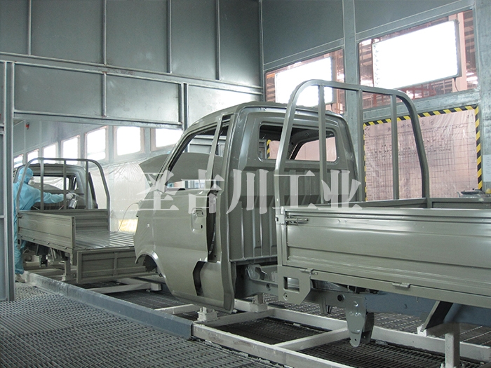 Car cab spraying line
