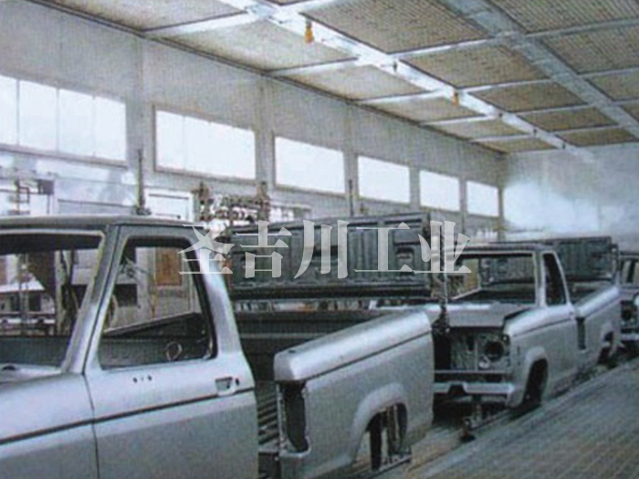 Car cab spraying line