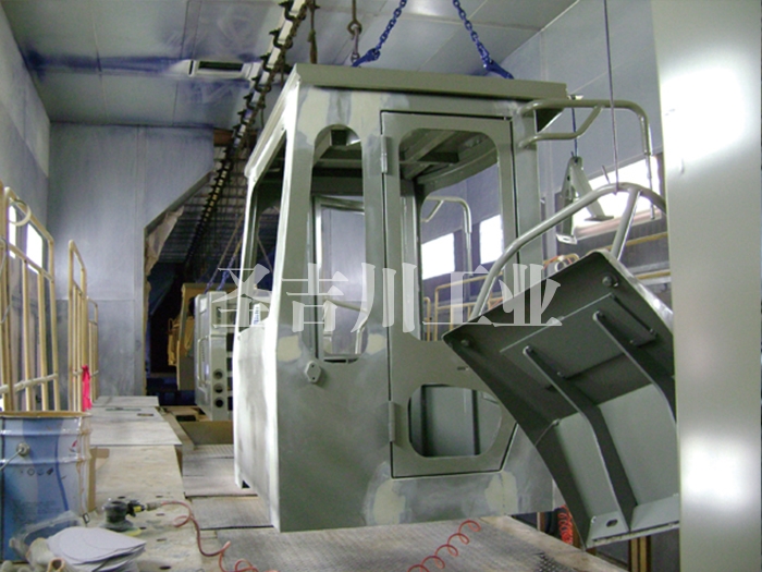 Car cab spraying line