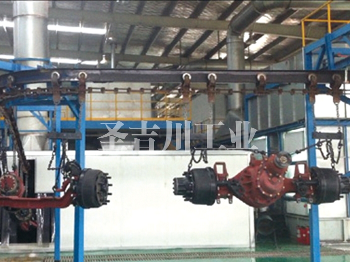 Automobile rear axle spraying line
