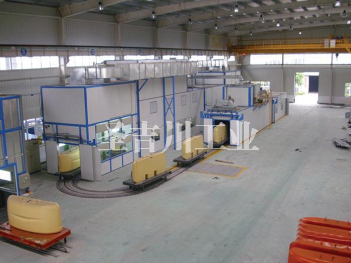 Ground rail paint line for construction machinery parts