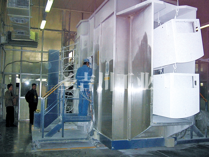 Refrigerator freezer air conditioner shell spraying line