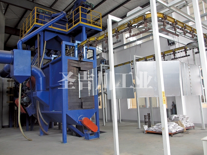 Pre-treatment online shot blasting system