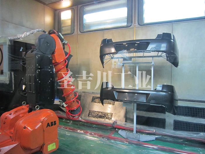 Bumper robot flame treatment room