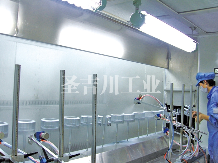 Mobile phone, camera shell auto-rotating fixed gun spray paint line